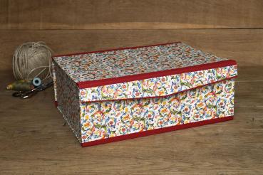 Luxury box fine paper linen red manufactory
